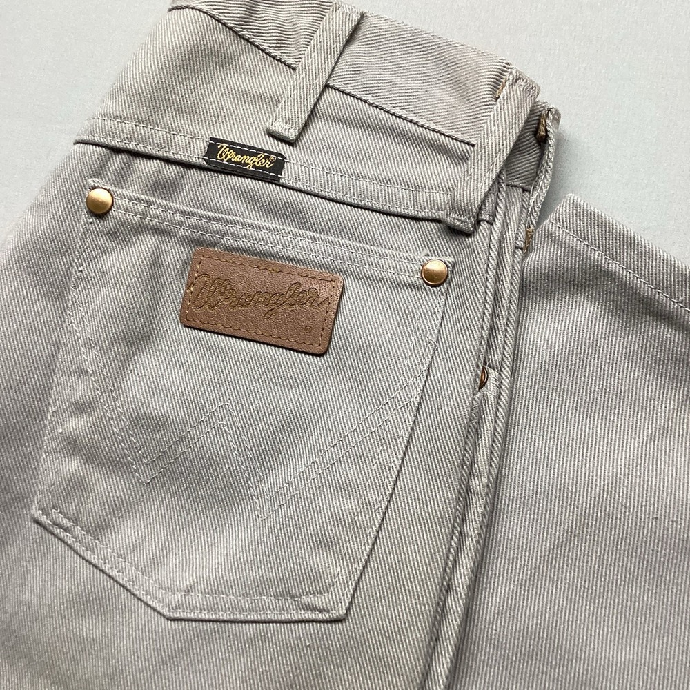 Vtg 80s 90s Wrangler 13MWZ Grey Cowboy Cut Jeans Made in USA 28x32
